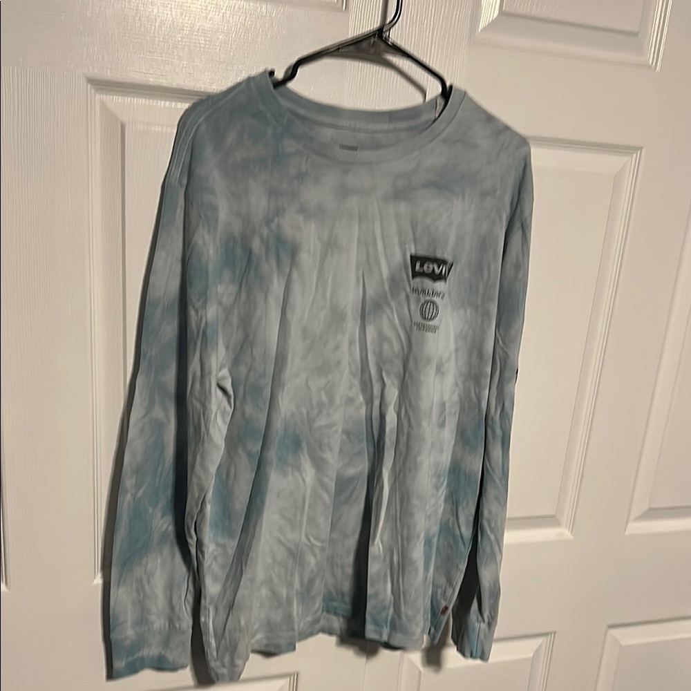 Levi's Light Blue Tie-Dye Long Sleeve Tee